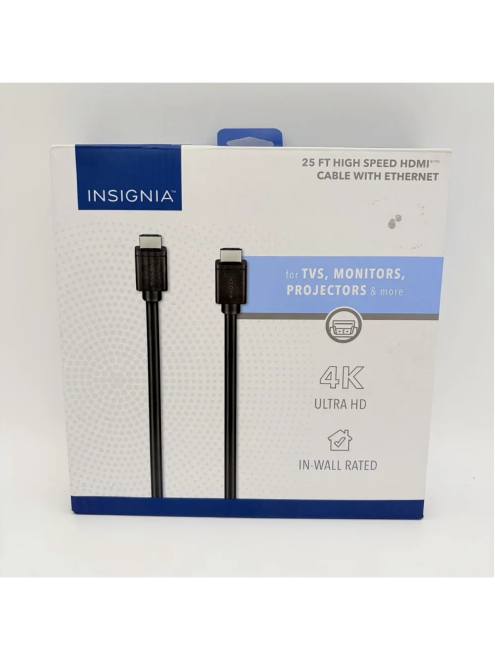 INSIGNIA 25 Ft HIGH SPEED HDMI Cable with Ethernet 4K In-Wall Rated NS-HG25507